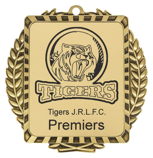 ML01G Lynx Wreath Medal Gold 9cm