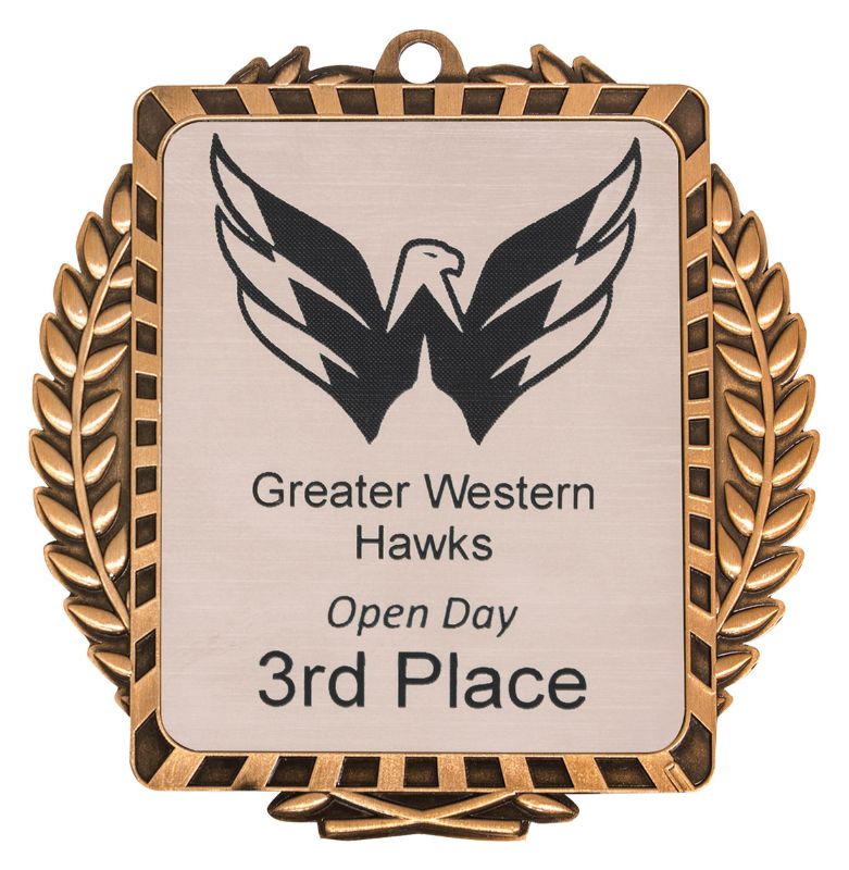 ML03B Lynx Wreath Medal Bronze 9cm