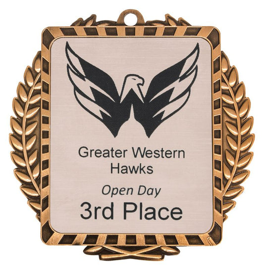 ML03B Lynx Wreath Medal Bronze 9cm