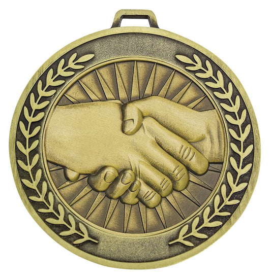 MMJ528G Prestige Handshake Gold Medal 7cm