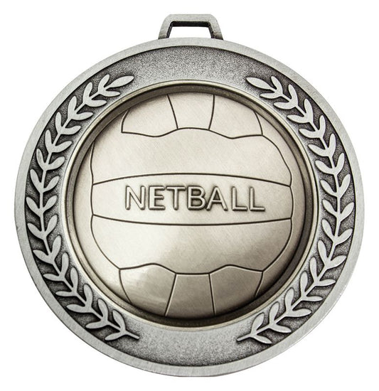 MMJ591S Prestige Netball Silver Medal 7cm