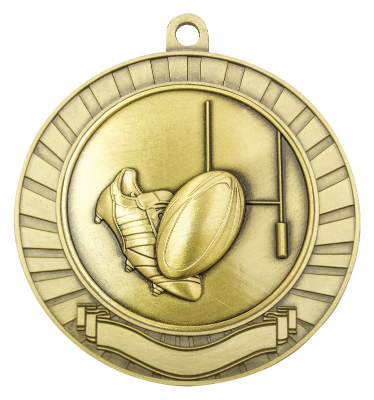 MMY213G Eco Scroll Rugby Gold 7cm