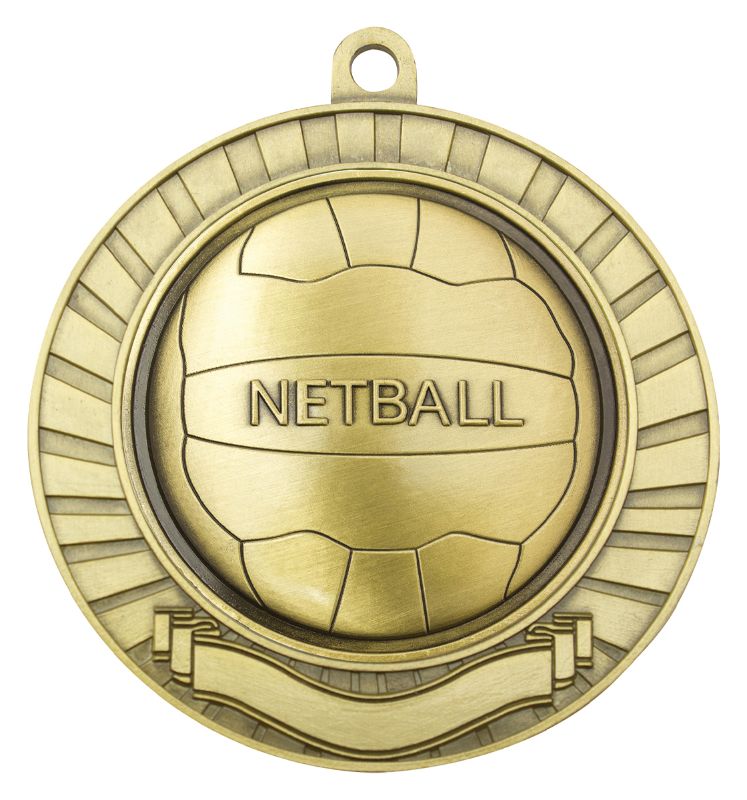 MMY291G Eco Scroll Netball Gold 7cm