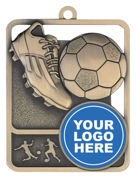 MR804G Football Rosetta Logo Gold Medal 6.2cm