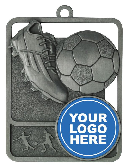 MR804S Football Rosetta Logo Silver Medal 6.2cm
