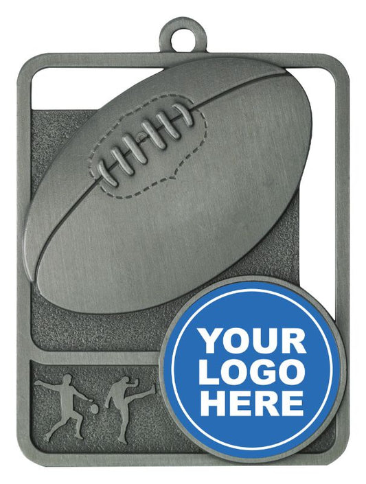 MR812S Aussie Rules Rosetta Logo Silver Medal 6.2cm