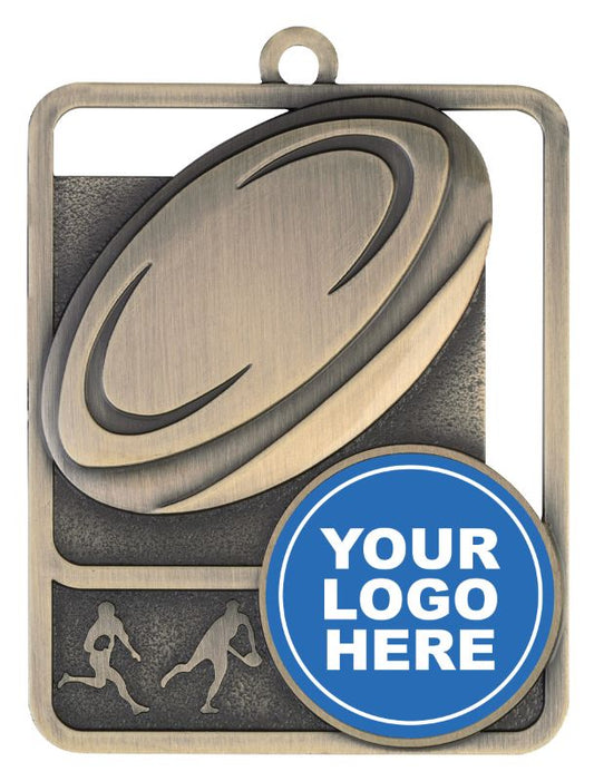 MR813G Rugby Rosetta Logo Gold Medal 6.2cm