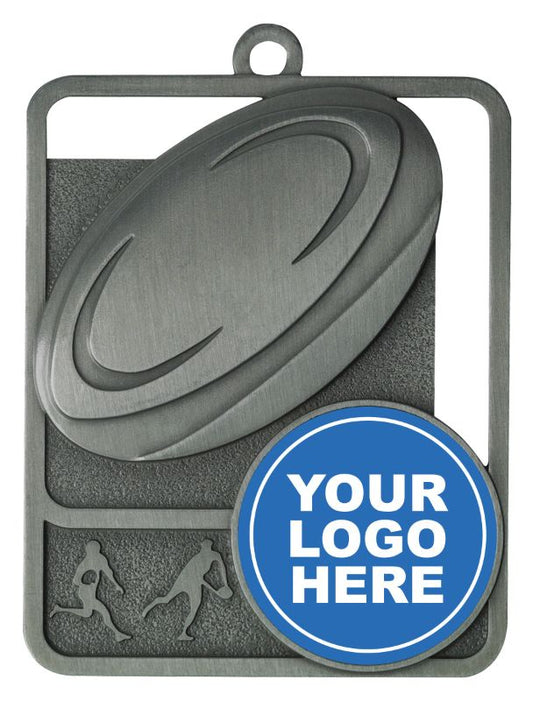 MR813S Rugby Rosetta Logo Silver Medal 6.2cm