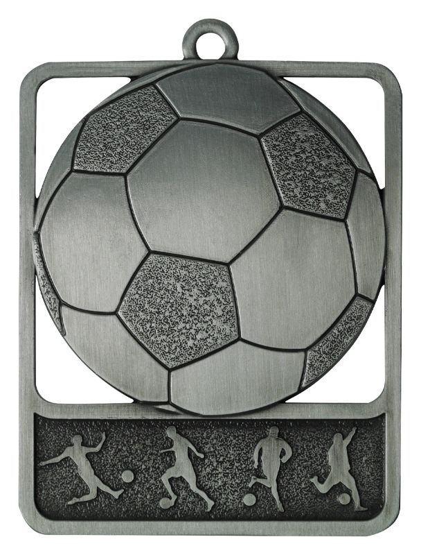 MR904S Football Medal Rosetta Silver 6.2cm