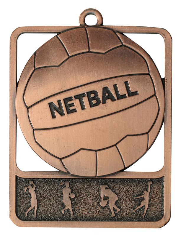 MR911B Netball Medal Rosetta Bronze 6.2cm