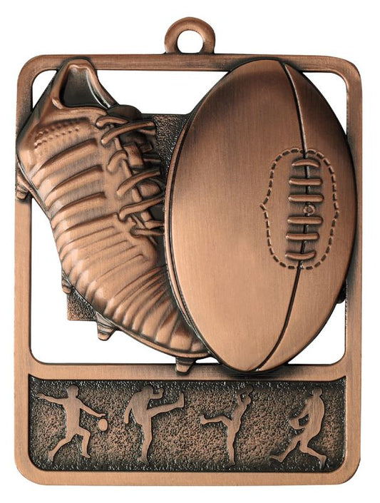 MR912B Aussie Rules Medal Rosetta Bronze 6.2cm