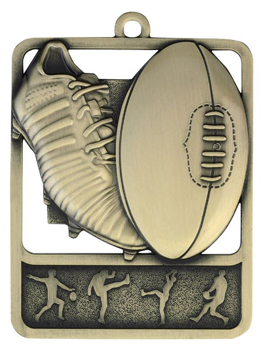 MR912G Aussie Rules Medal Rosetta Gold 6.2cm