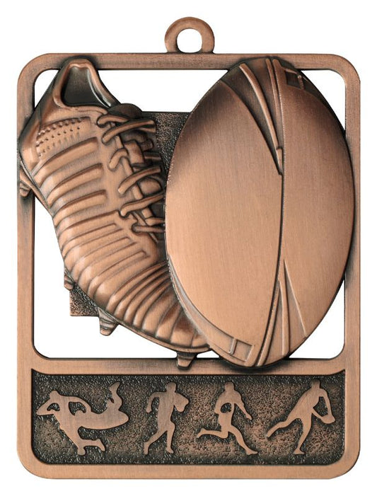 MR913B Rugby Medal Rosetta Bronze 6.2cm
