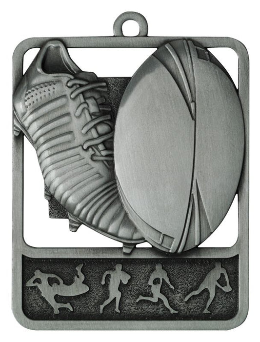 MR913S Rugby Medal Rosetta Silver 6.2cm