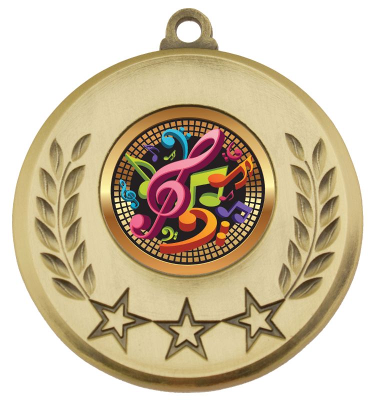 MSH121G Laurel Medal Music Gold 5.2cm