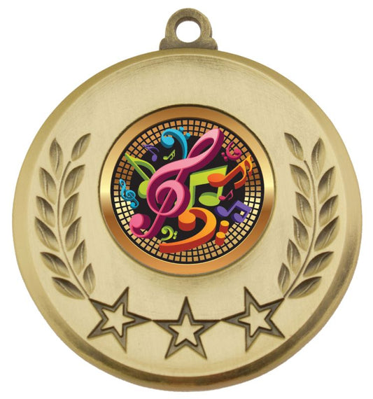 MSH121G Laurel Medal Music Gold 5.2cm
