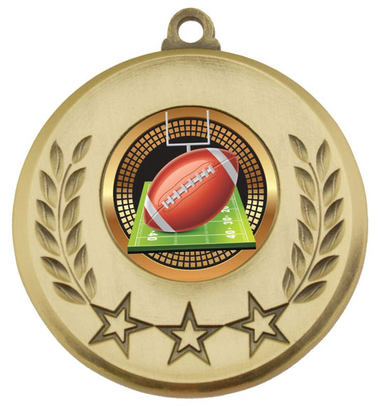 MSH155G Laurel Medal Gridiron Gold 5.2cm