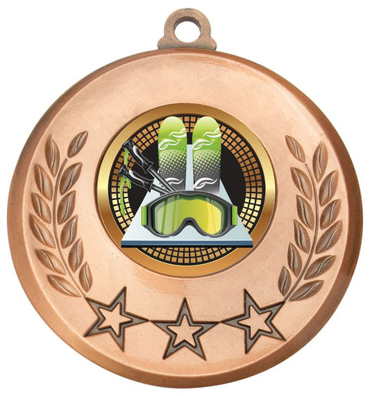 MSH191B Laurel Medal Skiing Bronze 5.2cm