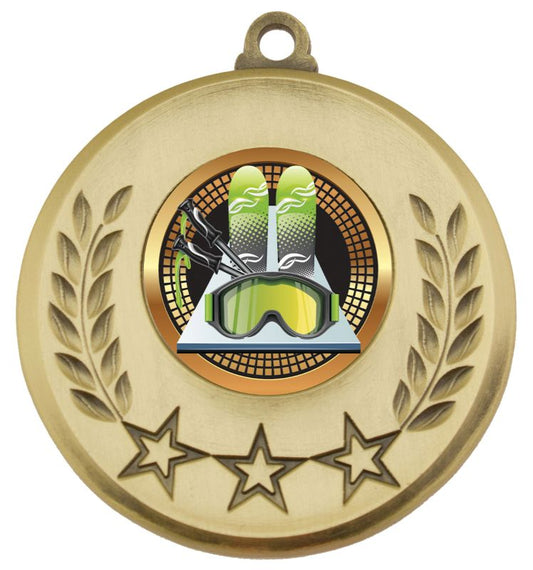 MSH191G Laurel Medal Skiing Gold 5.2cm