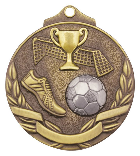 MT904G Football Two Tone Gold Medal 5cm