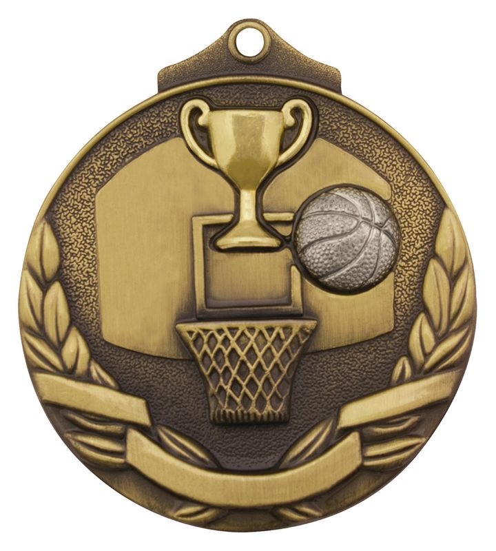 MT907G Basketball Two Tone Gold Medal 5cm