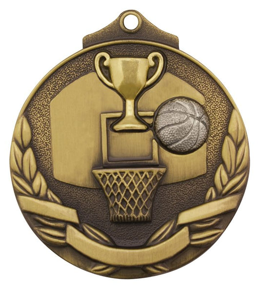 MT907G Basketball Two Tone Gold Medal 5cm