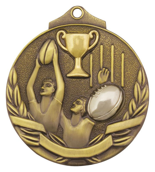 MT912G Aussie Rules Two Tone Gold Medal 5cm