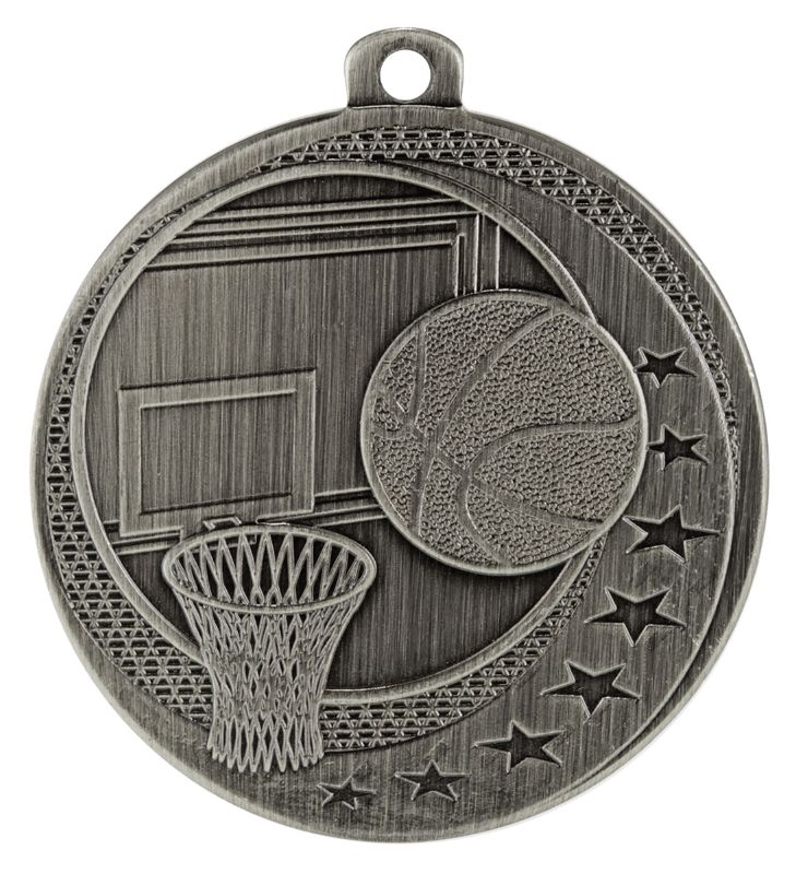 MW907S Basketball Wayfare Medal Silver 5cm