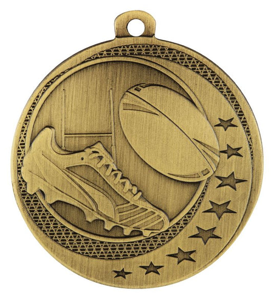 MW913G Rugby League / Union Wayfare Medal Gold 5cm