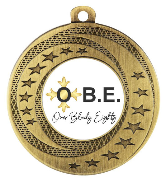 MW950G-OBE Medal "Over Bloody Eighty" Gold 5cm