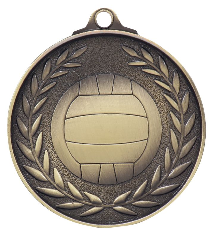 MX811G Netball Wreath - Antique Gold Medal 5cm