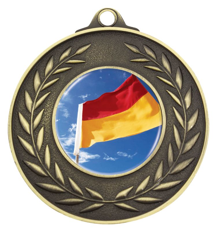 MX850G-C581 Classic Wreath Antique Gold Medal 5cm