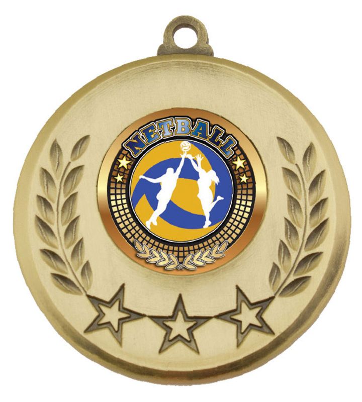 MY103G-B37 Netball Gold Medal 5.2cm