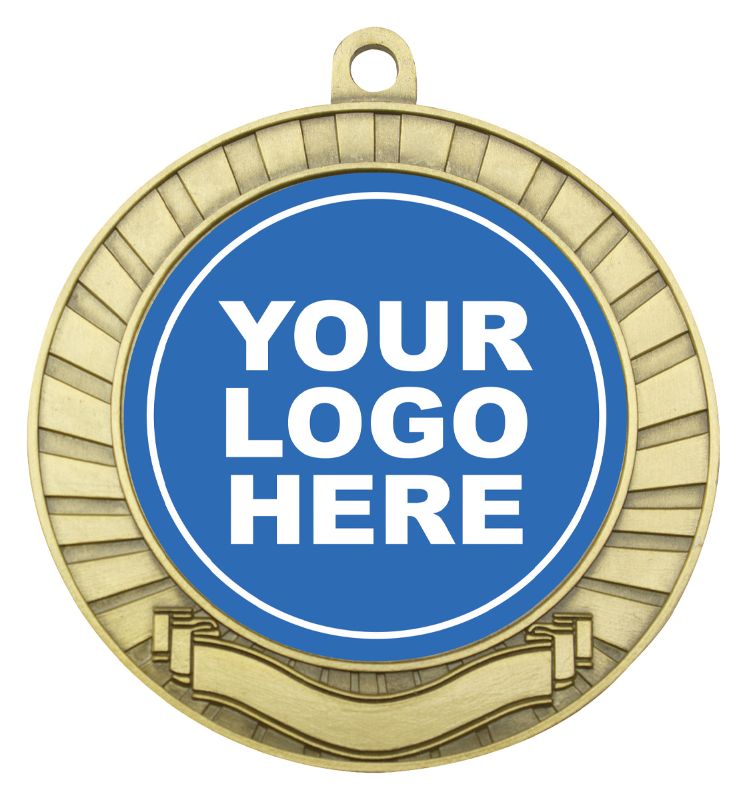 MY201G Eco Scroll Insert Gold Medal 7cm