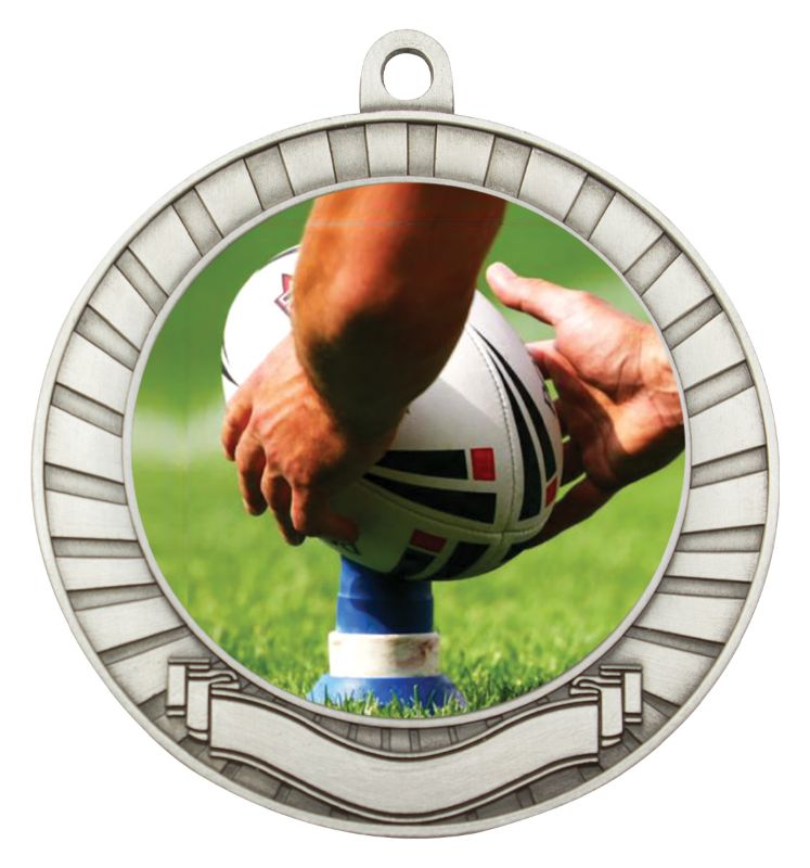 MY201S-C132 Rugby Silver Medal 7cm
