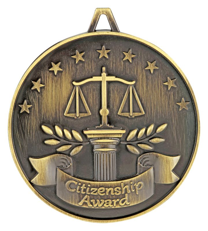 MY522G Scholarship Medal Citizenship Gold 6.2cm