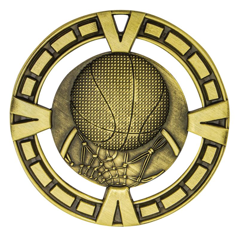 MY907G Basketball Varsity Medal Gold 6.5cm