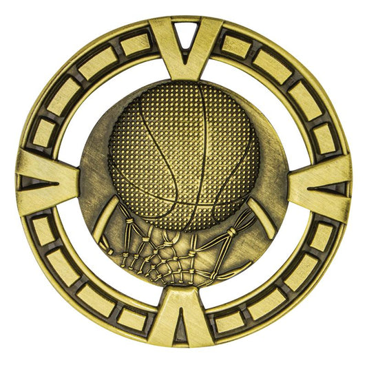 MY907G Basketball Varsity Medal Gold 6.5cm