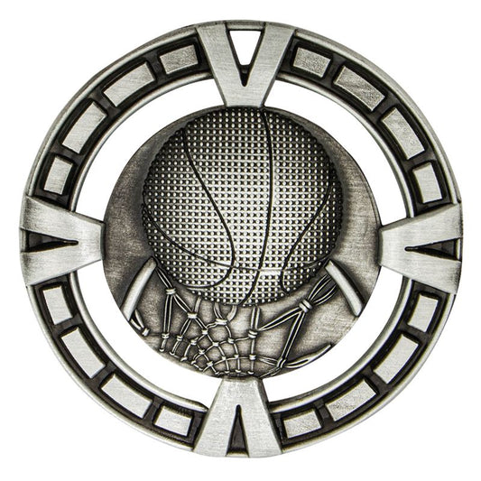 MY907S Basketball Varsity Medal Silver 6.5cm