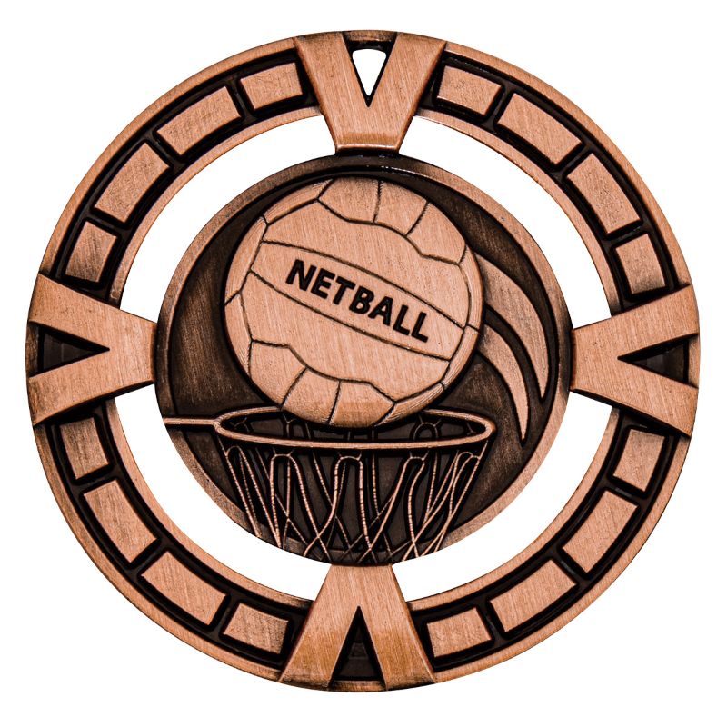 MY911B Netball Varsity Medal Bronze 6.5cm