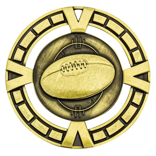 MY912G Aussie Rules Varsity Medal Gold 6.5cm