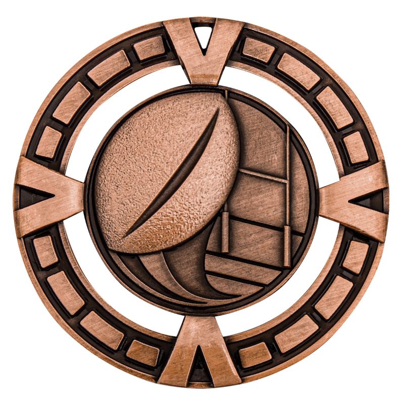 MY913B Rugby Varsity Medal Bronze 6.5cm