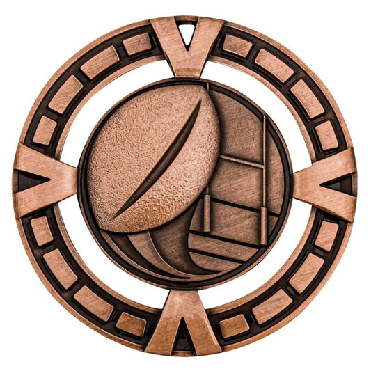 MY913B Rugby Varsity Medal Bronze 6.5cm