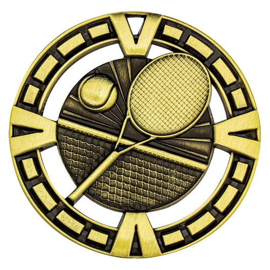 MY918G Tennis Varsity Medal Gold 6.5cm