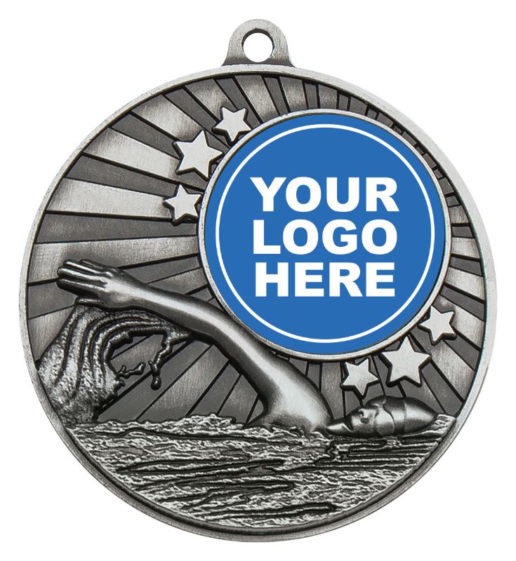 MZ602S Impact Medal Swim Silver 5cm