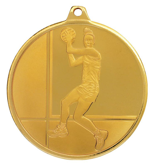 MZ911G Netball Glacier Frosted Gold Medal 5cm