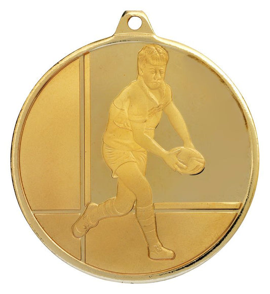 MZ913G Rugby Glacier Frosted Gold Medal 5cm