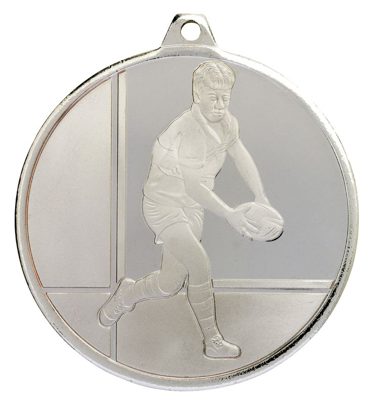 MZ913S Rugby Glacier Frosted Silver Medal 5cm