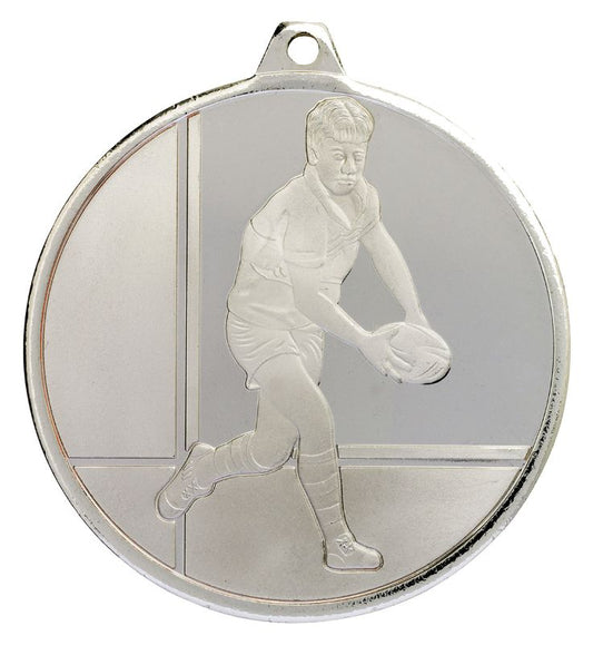 MZ913S Rugby Glacier Frosted Silver Medal 5cm