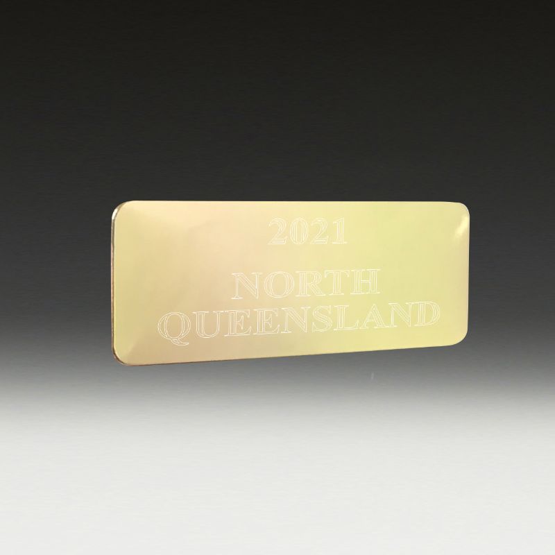 P46x19G Gold 46mmx19mm Engraved Aluminium Metal plate